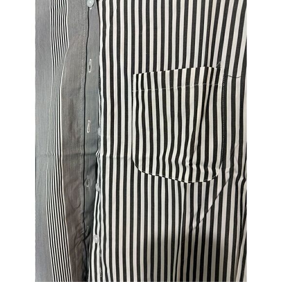 Black white oversized collared shirt - Picture 8 of 12